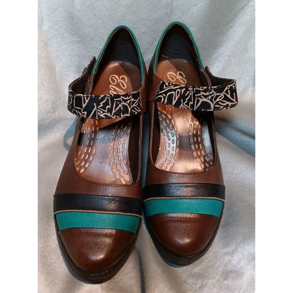 Vtg Mary Jane Corkys Elite Retro Heels 8 NIB Brown Leather Classic Spectator NOS